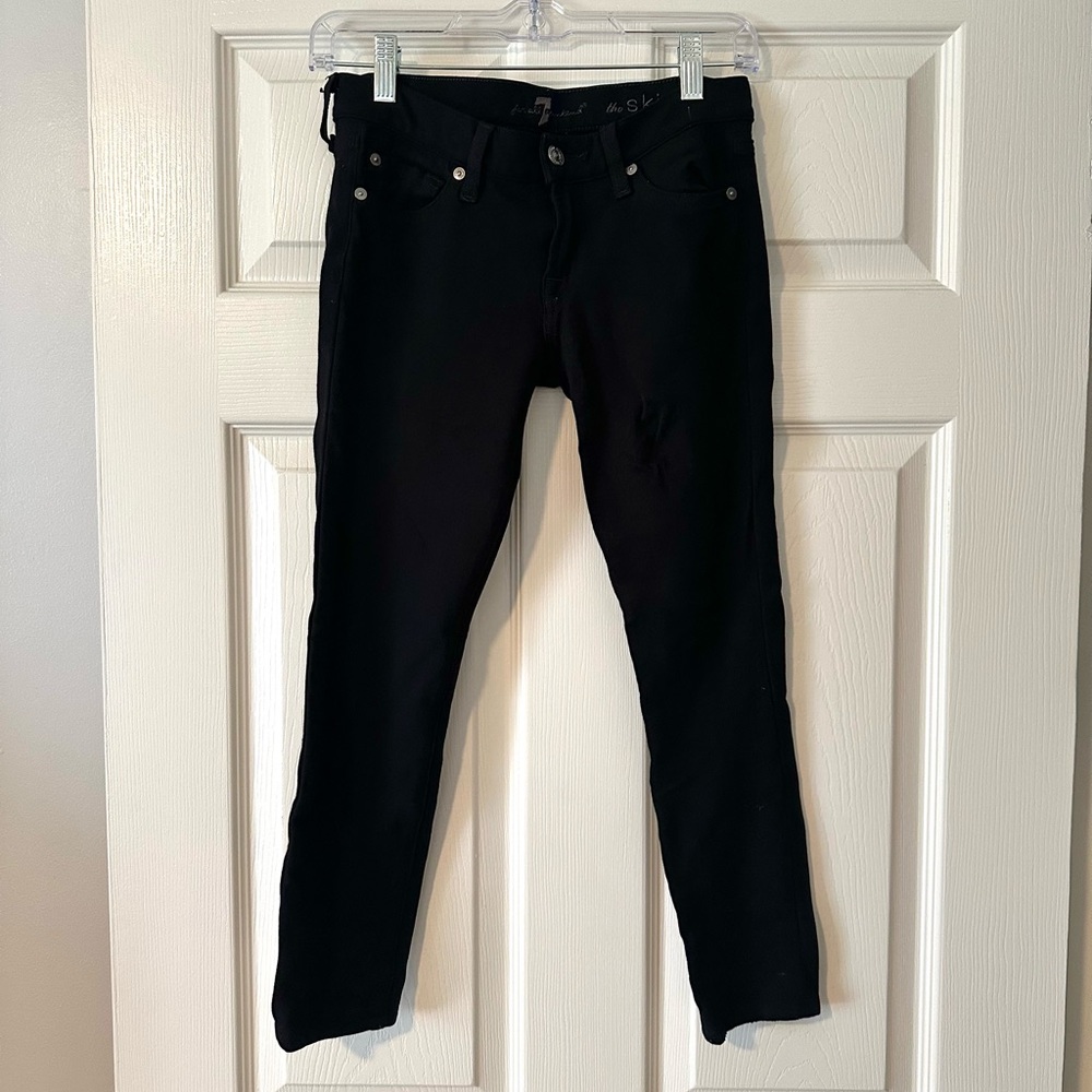 7 For All Mankind Skinny Black Stretch Jeans